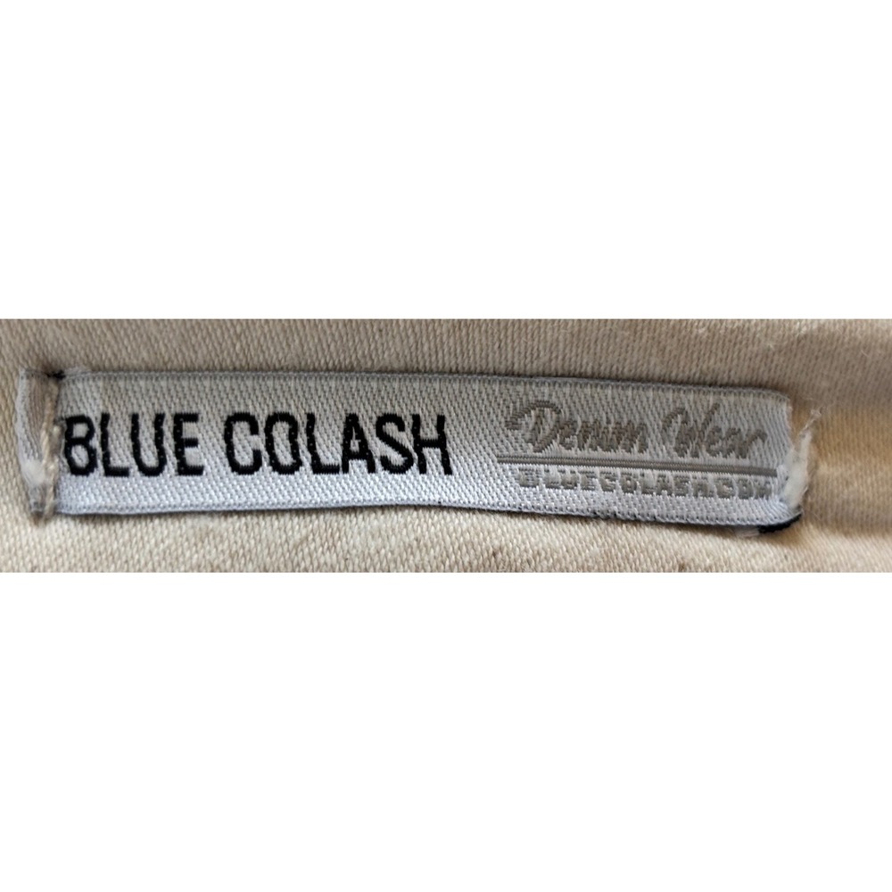 White Cargo Pants Women High Rise Straight Leg Stretch Utility Blue Colash Sz 1 - Picture 5 of 7